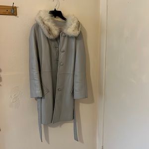 Peter Caruso leather coat with real fur